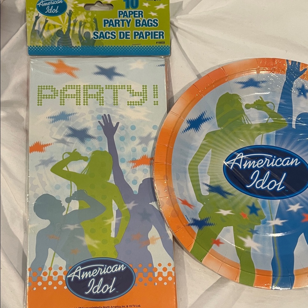 American Idol Party Supplies (paper bags, plates, and napkins)